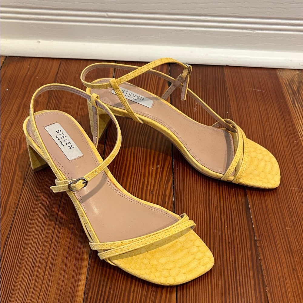 Steven By Steve Madden Yellow Strappy Heels